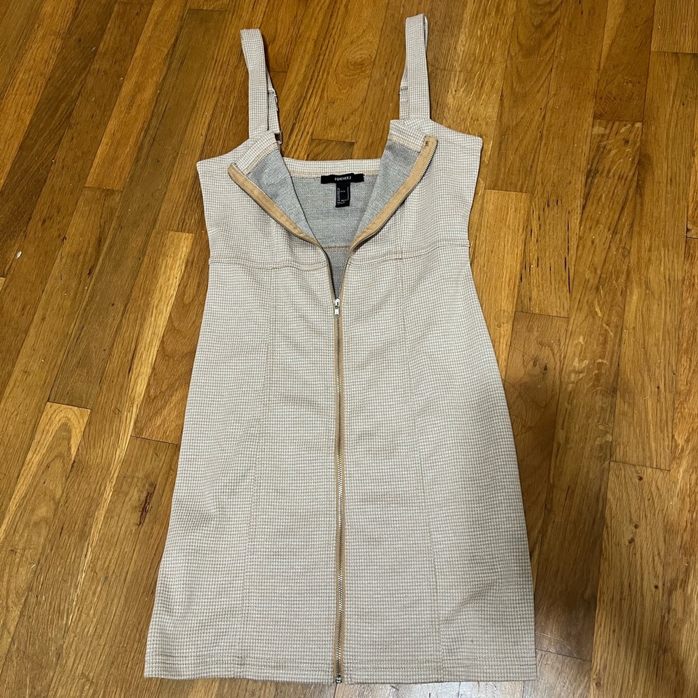 Pattern zip up mini dress, size S